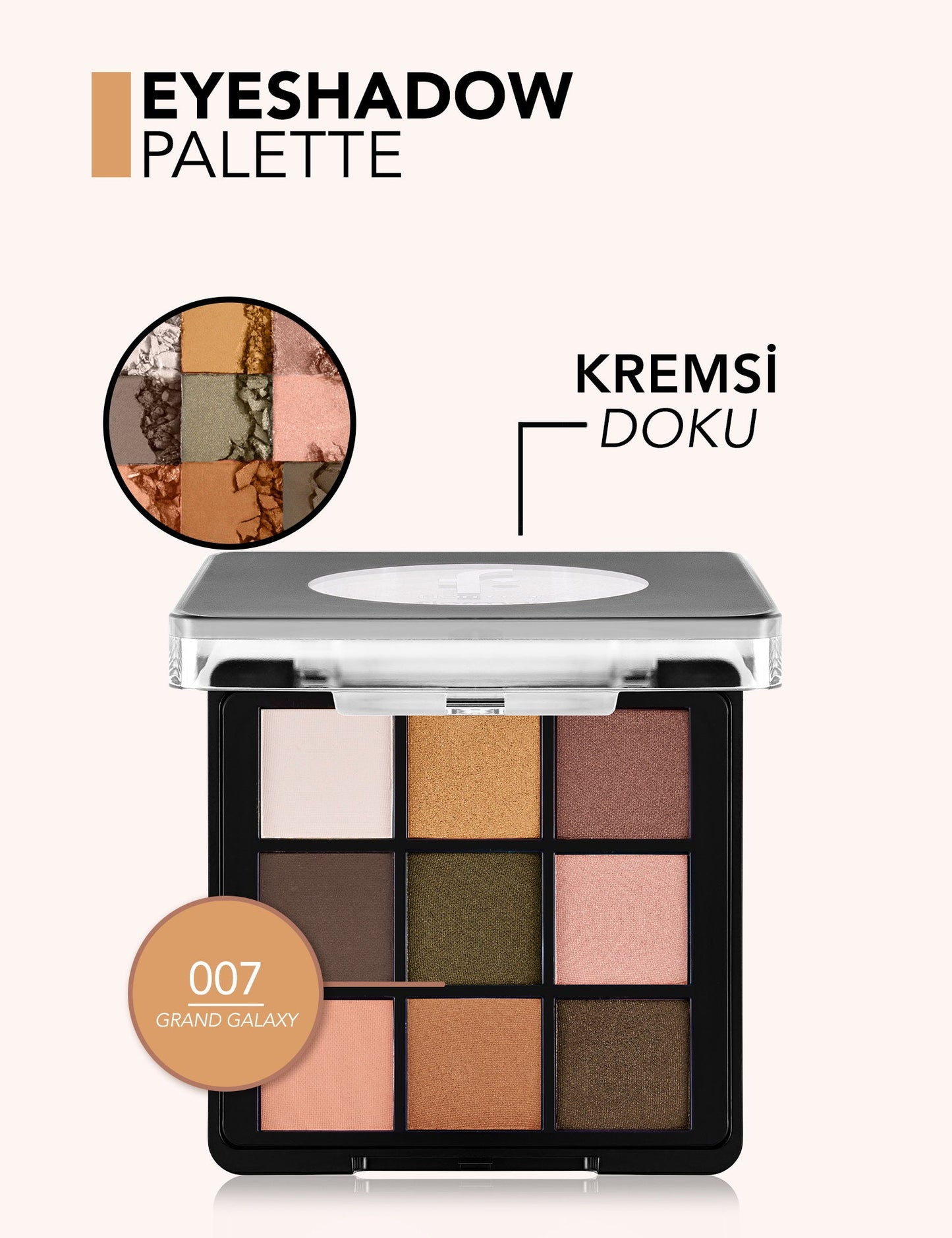 Flormar 9-Color Eyeshadow Palette Matte & Shimmer 9g