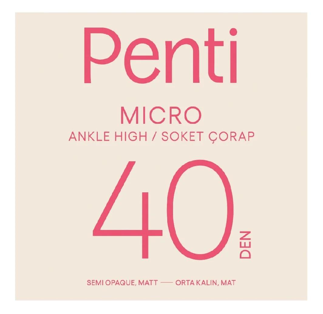Penti Micro 40 Denier Ankle Socks in Black 1 Pair
