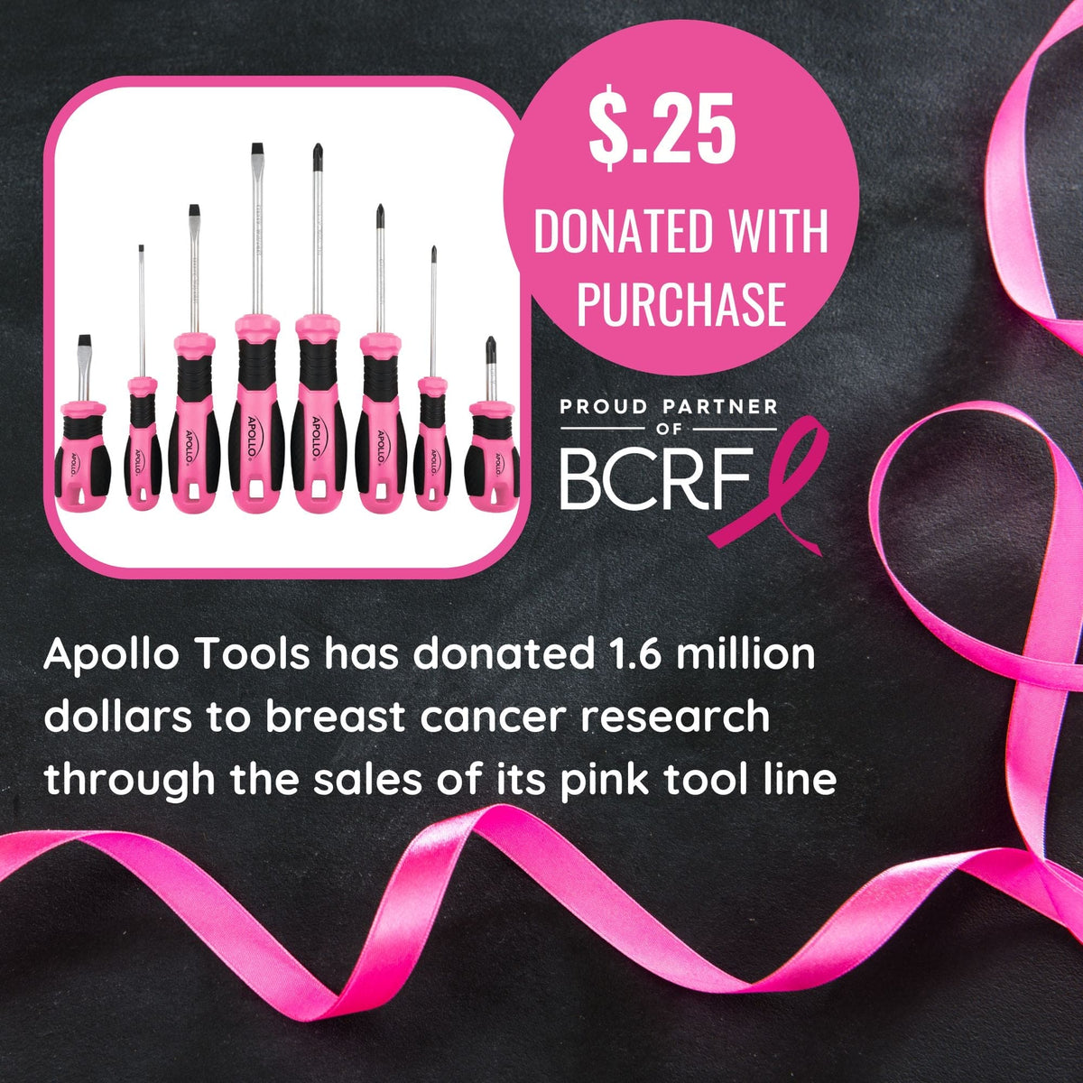 Apollo Tools 8 Pink Essential Screwdriver Set DT5018P