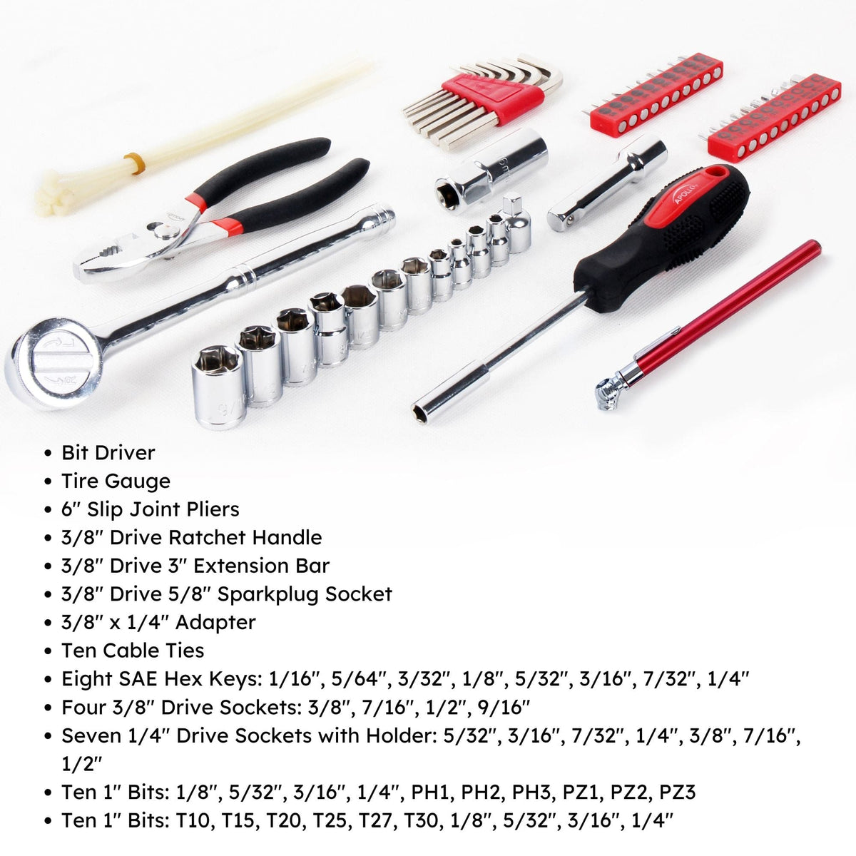 56 Piece SAE Auto Tool Set In Zipper Case - DT9774