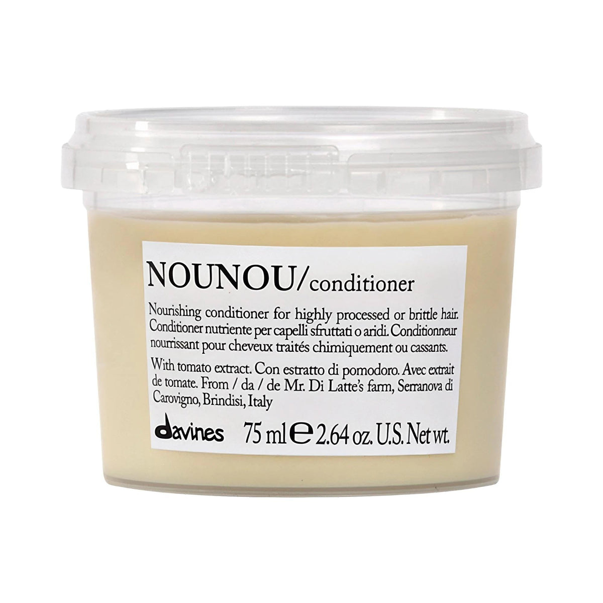 Davines NOUNOU Mini Repair Hair Conditioner: Hydrate, Detangle & Restore Damaged Hair - Sulfate-Free, Color Safe Formula with Tomato Extract