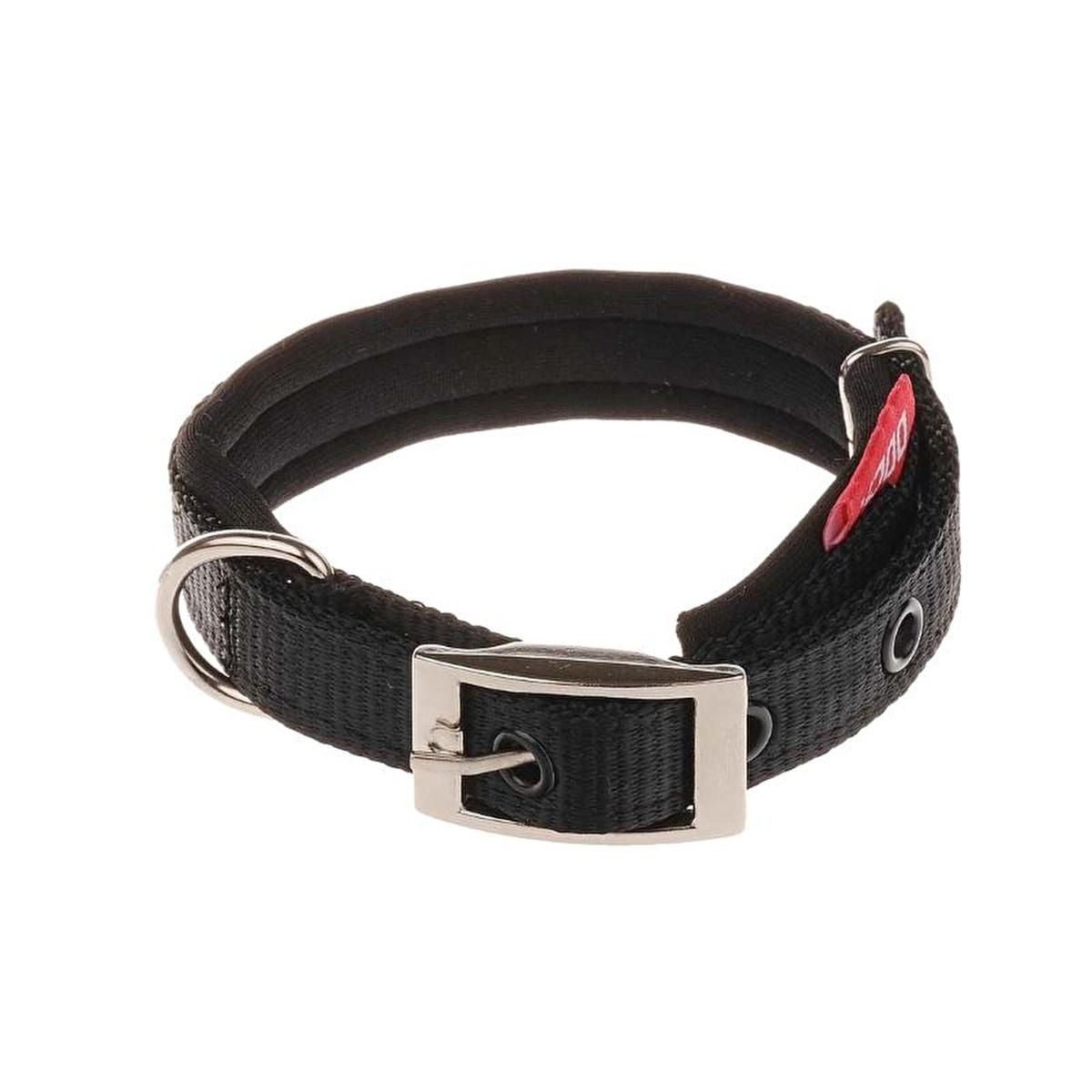 Doca Woven Soft Fabric Black Pet Collar 45 cm - Adjustable Sizing for Comfort & Style
