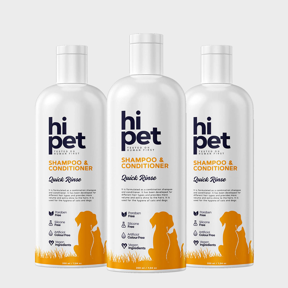 HiPet Conditioning Shampoo Set, 3-Pack Bundle