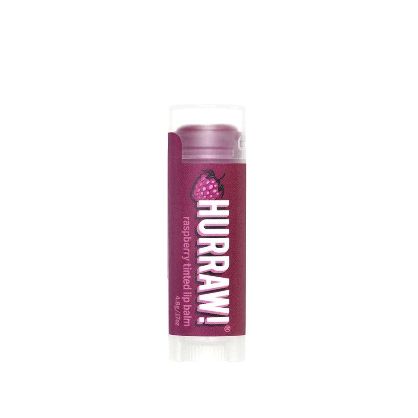 Hurraw Tinted Raspberry Lip Balm - Natural Moisturizing Lip Care with Subtle Color - 4.8g