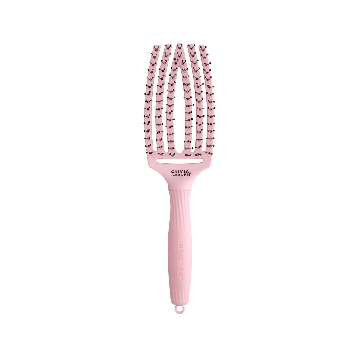 Olivia Garden Fingerbrush Care Iconic Double Bristle Pastel Pink