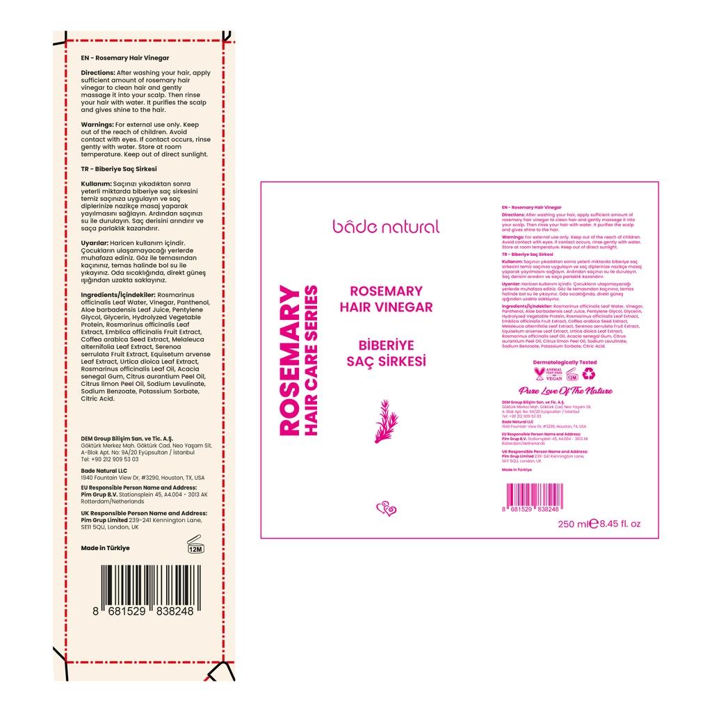 Bade Natural Rosemary Purifying Hair Vinegar 250 ml
