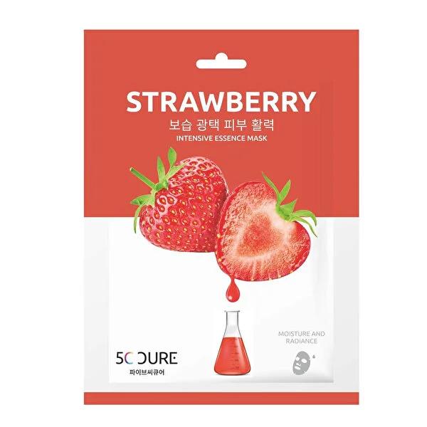 5C Cure Strawberry Sheet Mask - Nourishing, Hydrating, and Revitalizing Skincare with Antioxidant Protection