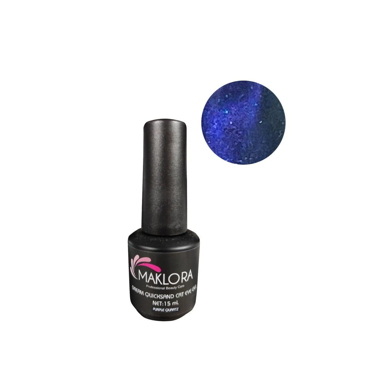 Maklora Dream Quicksand Cat Eye Nail Polish - Purple Quartz, 15ml - Unique Cat Eye Effect for Nail Art Enthusiasts