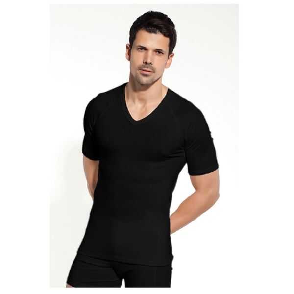 Cift Kaplan 1003 Thermal V-Neck Undershirt in Black