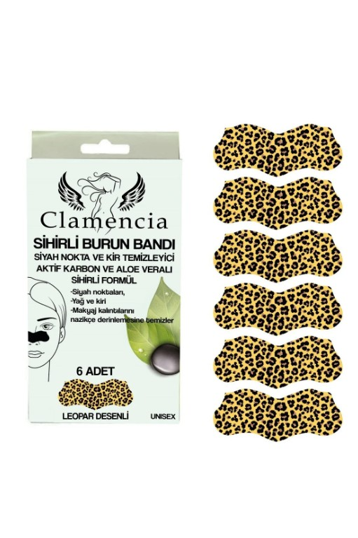 Clamencia Leopard Nose Pore Strips for Clear Skin 6 Count