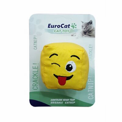 EuroCat Smiley Cube Cat Toy with Tongue Detail 1 pc