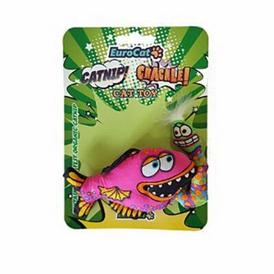 Eurocat Pink Fish Catnip Toy with Crinkle Sound 24 cm