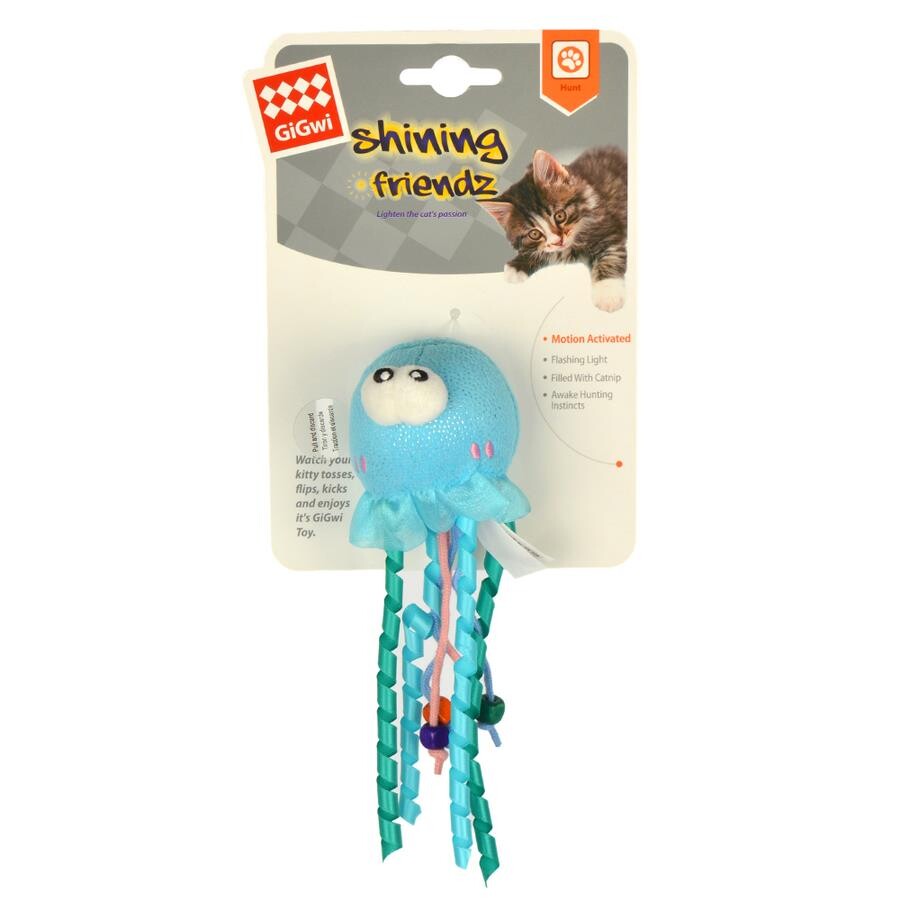 Gigwi Catnip Light-Up Octopus Interactive Cat Toy