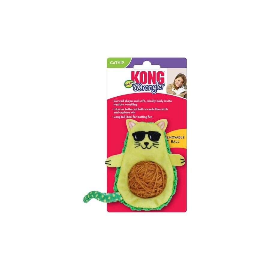 KONG Wrangler Avocado Catnip Toy with Removable Pit