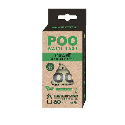 M-Pets Mint Scented Recycled Dog Waste Bags 60 Count