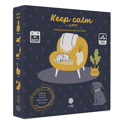 M-Pets Keep Calm Calming Dog Collar Pheromone Support Grey 63.5cm