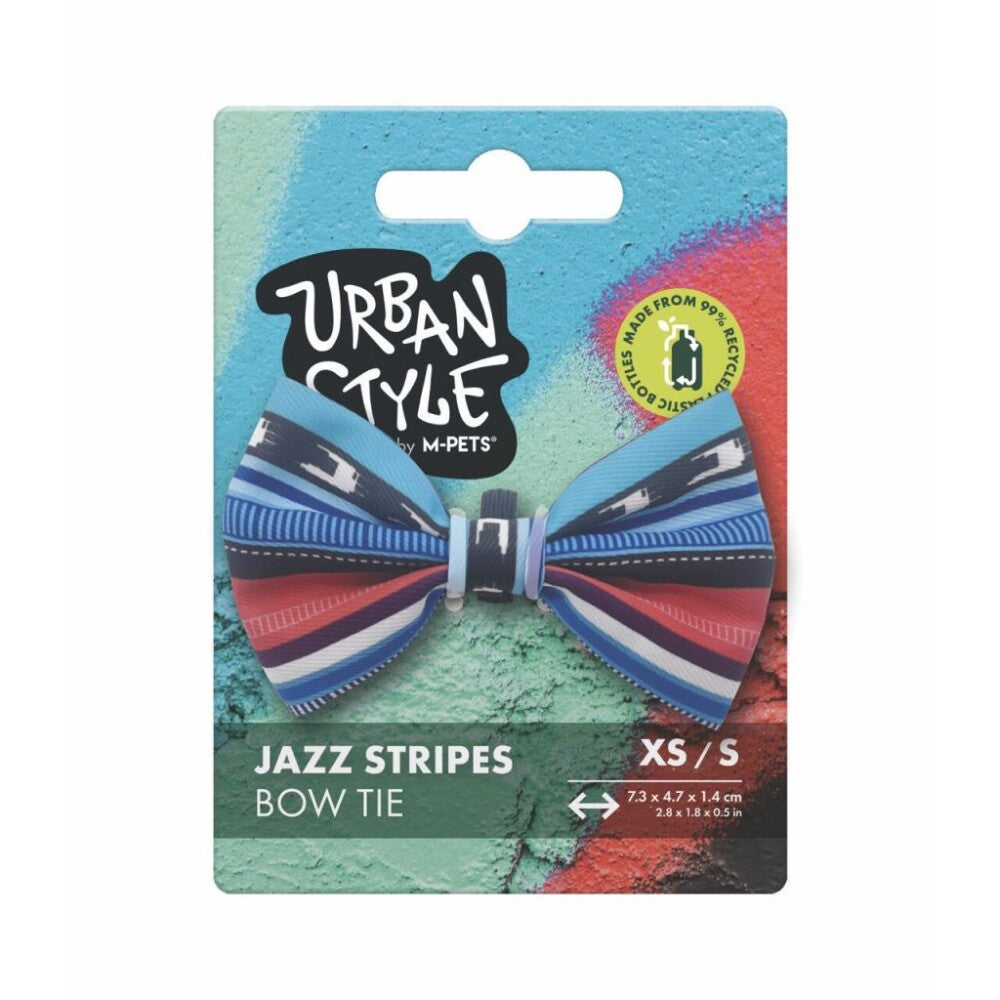 M-Pets Urban Style Jazz Stripes Cat Bowtie XS-S