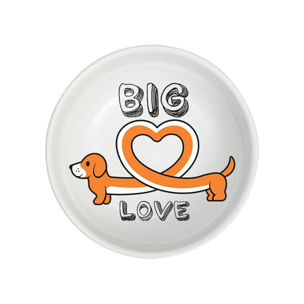Natura Dog Love Ceramic Pet Bowl Durable Feeding Dish 400 ml