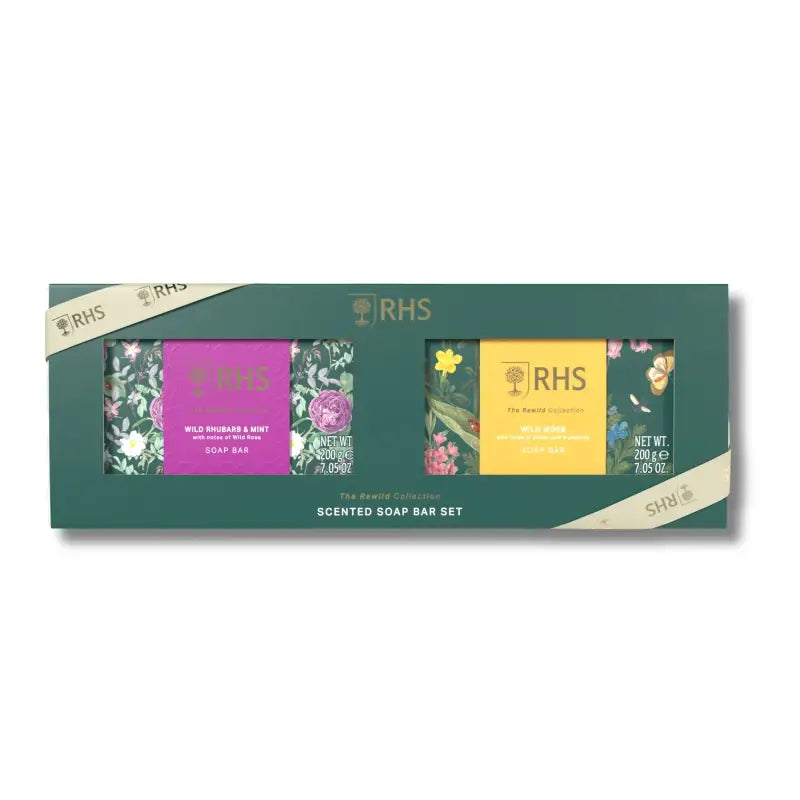 Rhs The Rewild Rhubarb & Mint & Wild Moss Soap Set 2x200g