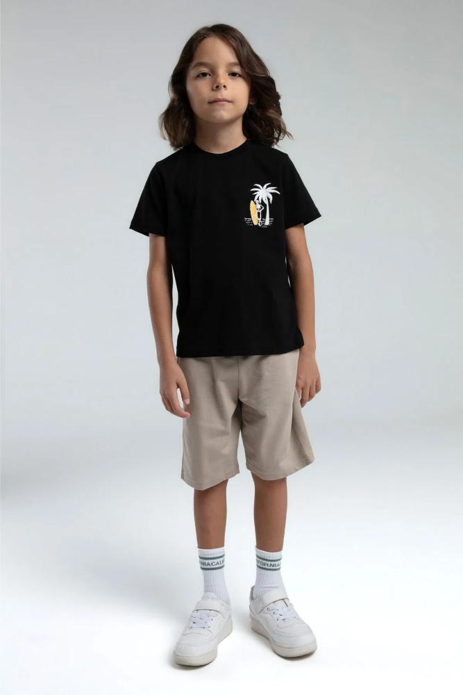Roly Poly Teen Boys Bermuda Shorts & Tee Set Black