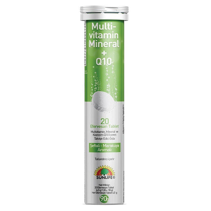 Sunlife Multivitamin & Mineral + Q10 Peach-Passion Fruit 20 Tablets