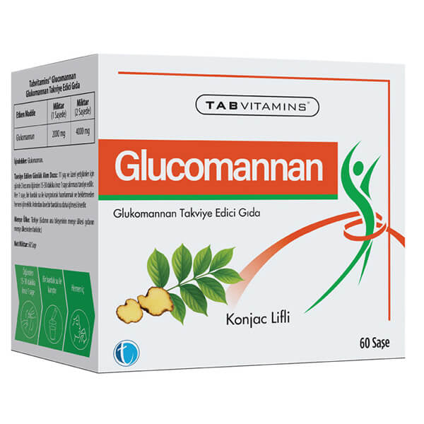 Tabvitamins Glucomannan Fiber Supplement for Fullness 60 Sachets