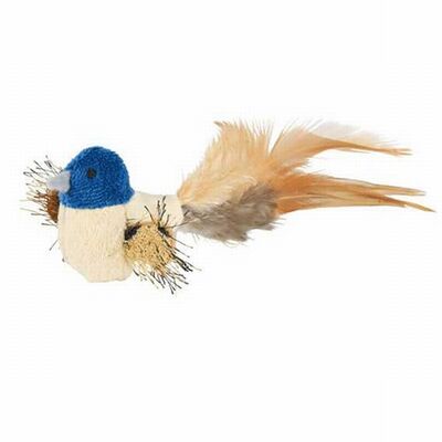 Trixie Plush Bird Cat Toy with Feather Tail 8cm