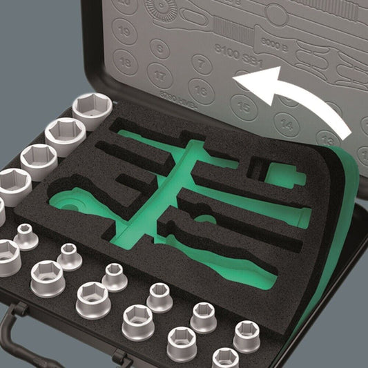 Wera 8100 SC 4 Zyklop Socket Wrench Set 1/2" Drive SAE 05003647001