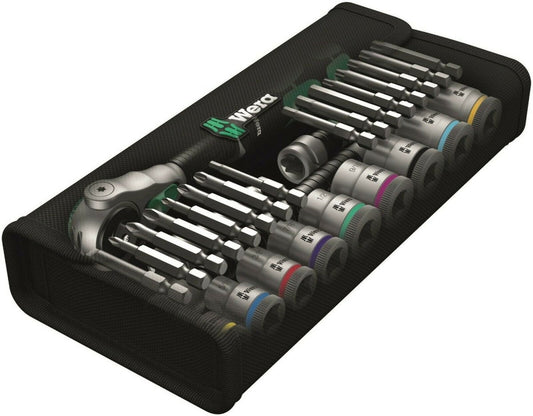 Wera 8100 SC 9 Zyklop Speed Ratchet Set 1/2" Drive SAE 28 Piece 05004079001