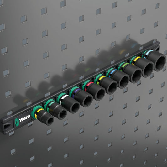 Wera 9608 Magnetic rail B Impaktor 1 Socket Set 3/8" Drive SAE 05005452001