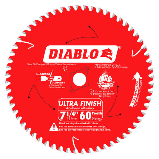 Diablo D0760X 7-1/4" x 60 Tooth Ultra Finish Saw Blade