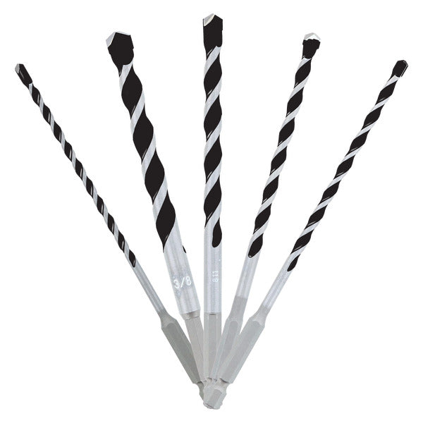 Diablo DMAMM1190-S5 5 pc Multi-Material Carbide-Tipped Hammer Drill Bit Set (5-Piece)