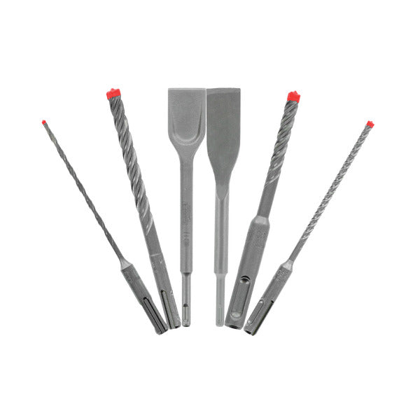 Diablo DMAPL9930-S6 6pc SDS-Plus Rebar Demon™ 4-Cutter Full Carbide Head Hammer Drill Bit & Chisel Set (6-Piece)