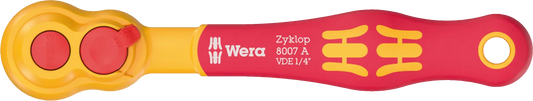 Wera 8007 A VDE Zyklop 1/4" Insulated Ratchet – 1000V Rated (05004866001)