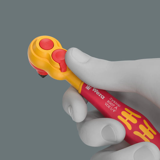 Wera 8007 A VDE Zyklop 1/4" Insulated Ratchet – 1000V Rated (05004866001)