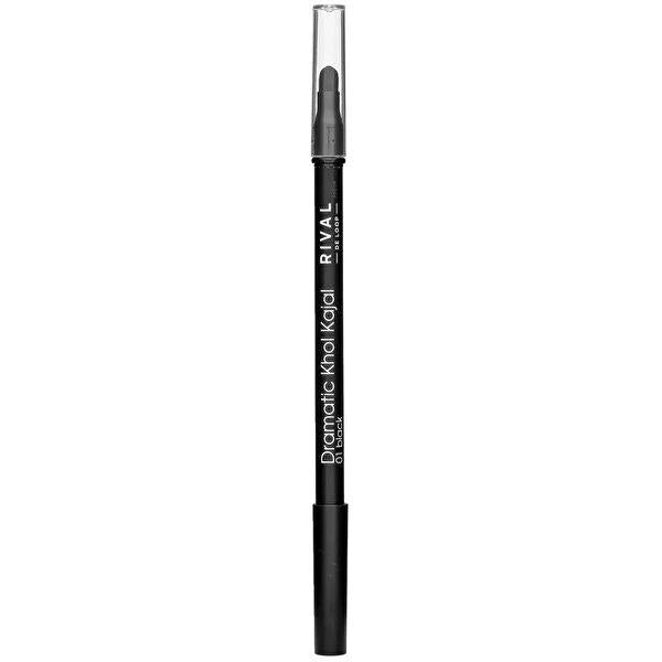 Rival Eyeliner Khol Kajal - Soft Texture, Dermatologically Tested for Smokey Eyes Makeup - Black