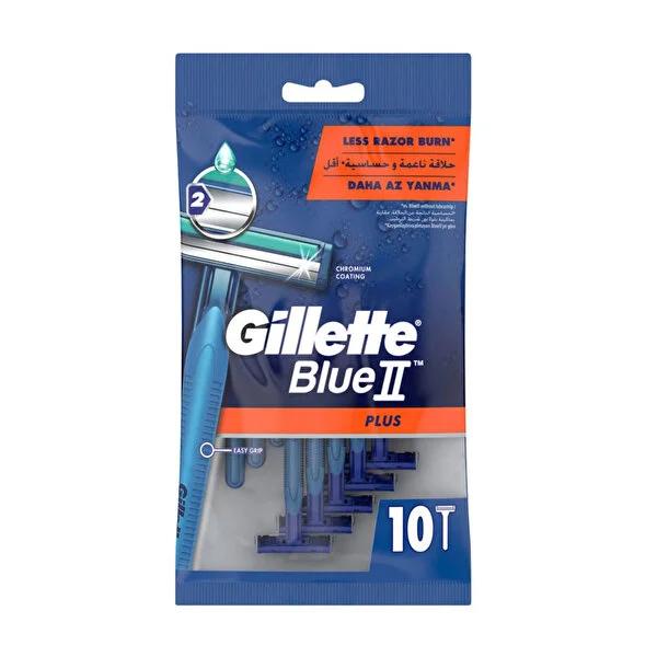 Gillette Blue 2 Plus Razor Blades - Twin Comfort Blades for Close Shave, Chromium Coated, Pack of 10