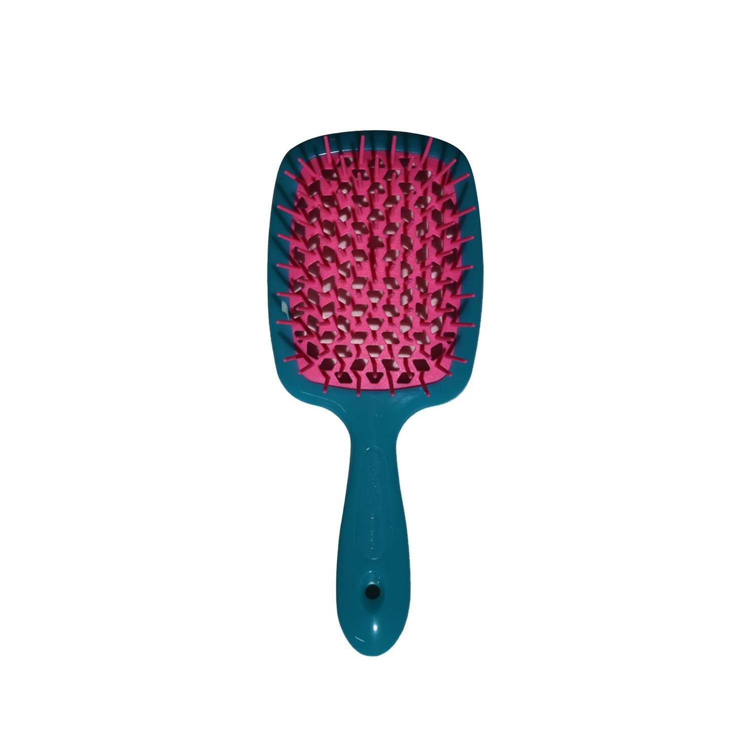 Janeke Superbrush Detangling Hairbrush in Turquoise & Pink