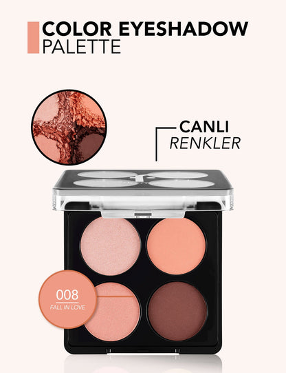 Flormar Color Palette Matte & Shimmer Eyeshadow Quad 4g
