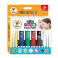 Lino Washable Face Paint Set - 6 Colors, Water-Based, Dermatologically Tested