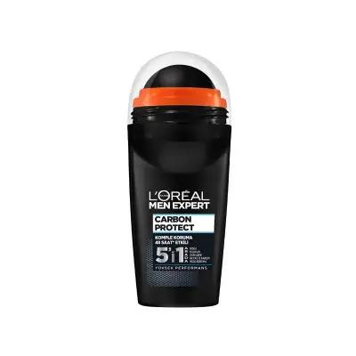 L'Oreal Paris Men Expert Carbon Protect Antiperspirant Deodorant Roll-On for Men - 48 Hour Sweat Protection, Stain-Free, Carbon Active Technology