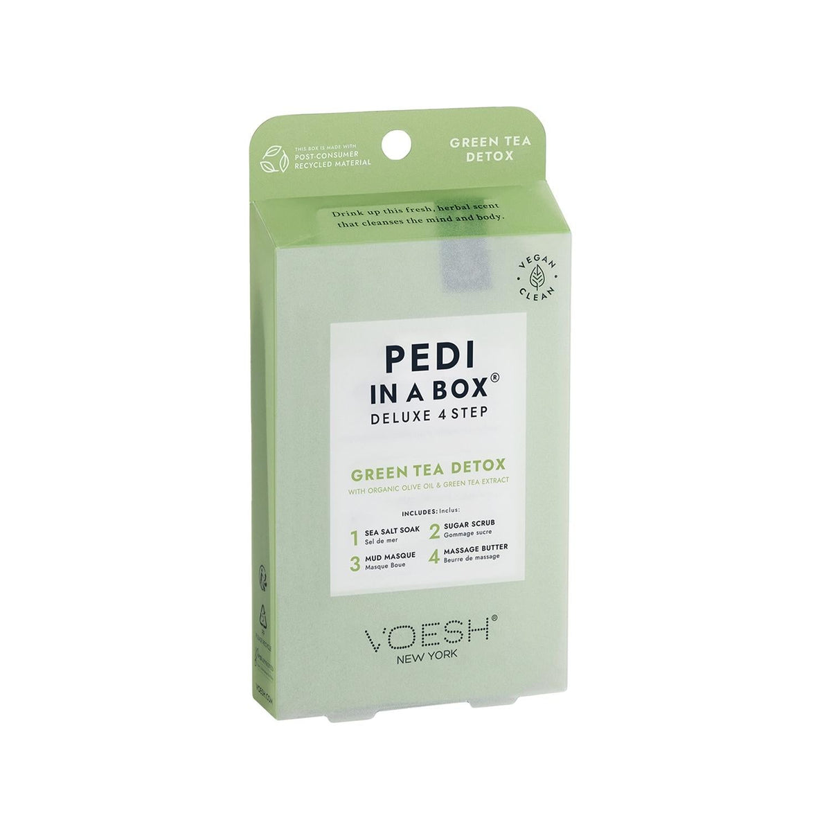 Voesh New York Deluxe 4-Step Pedicure Set with Green Tea - Comprehensive At-Home Spa Experience
