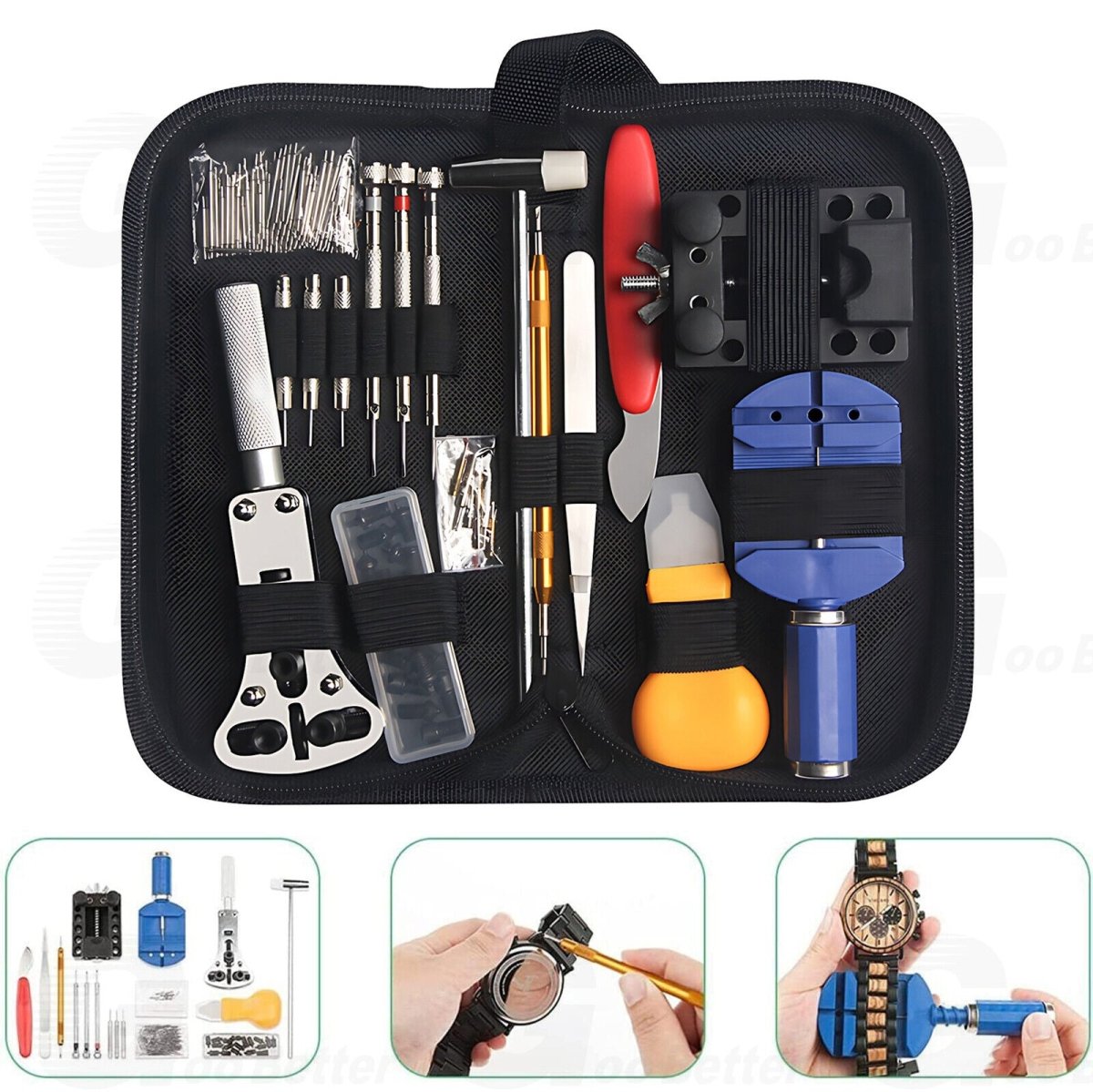 147 PCS Watch Repair Kit Watchmaker Back Case Remover Opener Link Pin Spring Bar