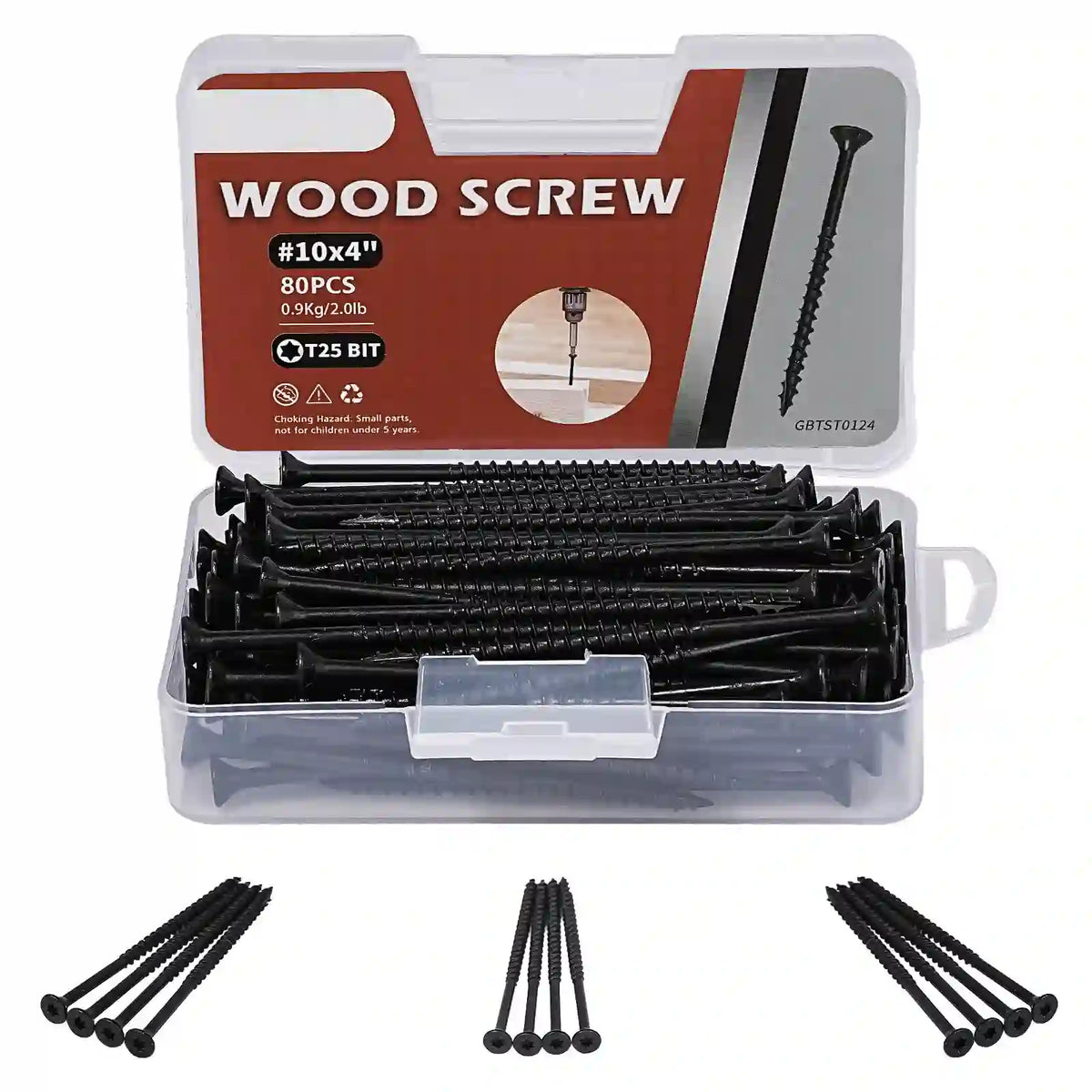 Black Exterior Deck Screws - T25 Torx Drive (Includes Bit)