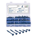 360 Pcs Blue Square Drive Self Tapping Coarse Thread Wood Screws Assortment Set