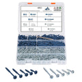 680 PCS Pocket Hole Screws Assortment Kit, 5 Sizes #8 x 1, 1-1/4", 1-1/2", 2", 2-1/2",Square Drive Self Tapping Coarse Thread Wood Screws Set, Blue Coated and Zinc Coated, Drive Bit Included
