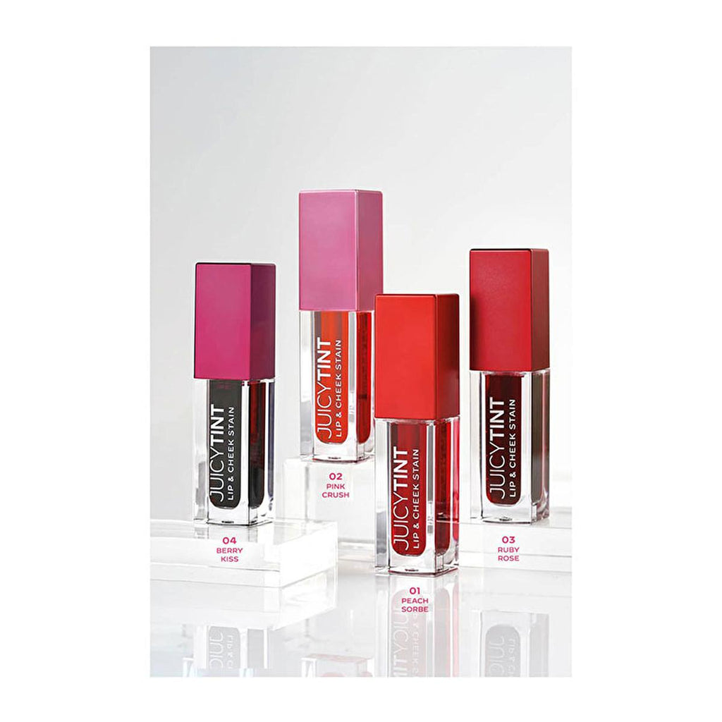 Golden Rose Juicy Tint Lip & Cheek Stain No:03 Ruby Rose - Multi-purpose Makeup for Natural Look