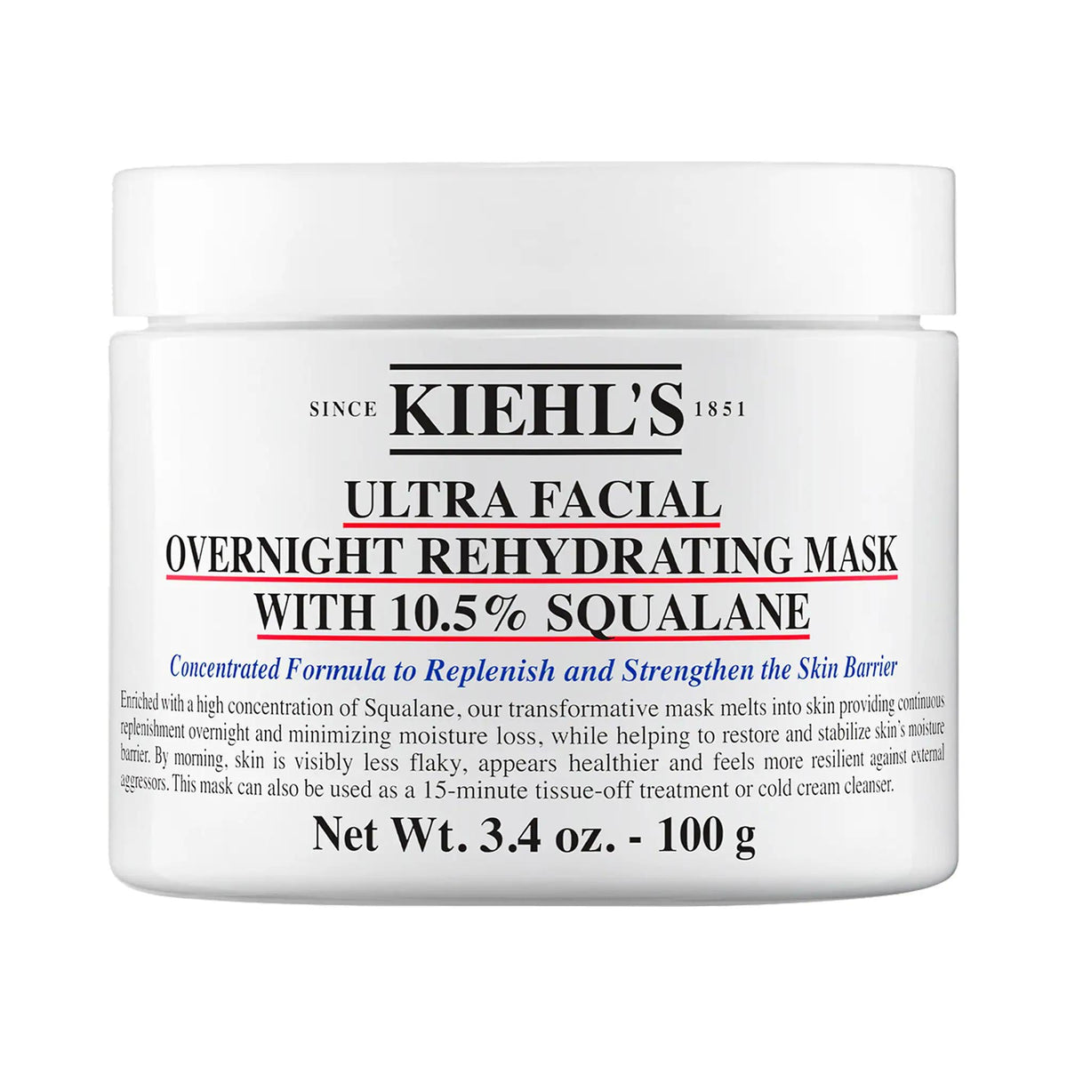Drunk Elephant Ultra Facial Overnight Hydrating Face Mask with 10.5% Squalane - Vegan, Gluten-Free, Cruelty-Free Skincare for Dry Skin