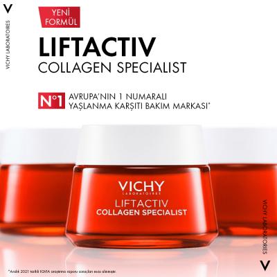 Vichy LiftActiv Collagen Specialist: Anti-Aging Face Cream - Reduce Wrinkles, Boost Skin Elasticity with Hyaluronic Acid & Vichy Thermal Water