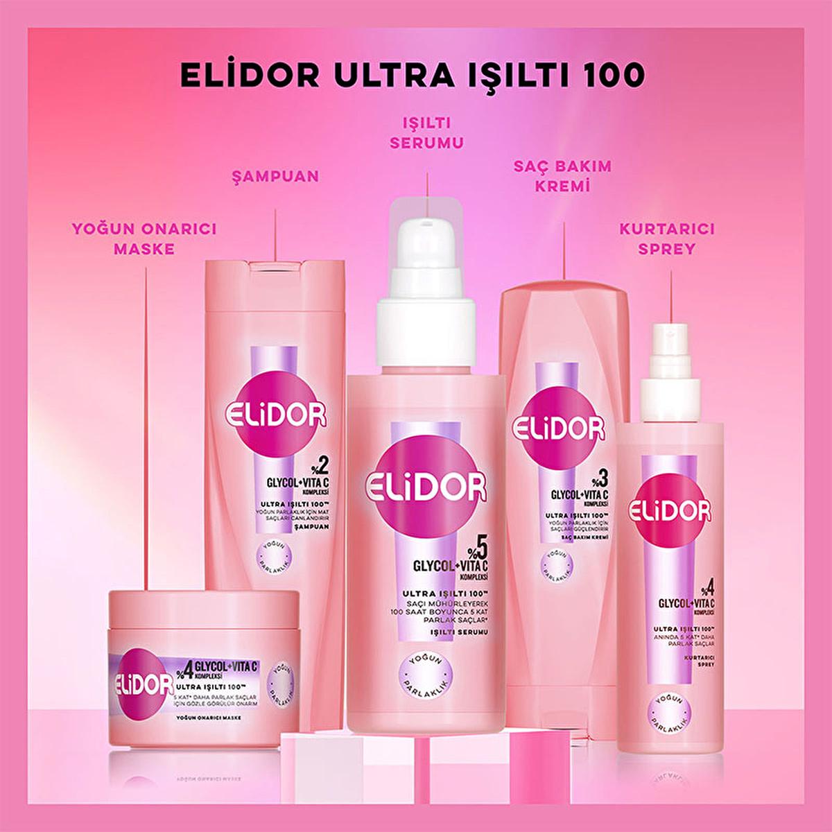 Elidor Ultra I_õltõ 100 I_õltõ Serum - Intense Shine Hair Serum for Dry, Damaged Hair - 3.04 fl oz